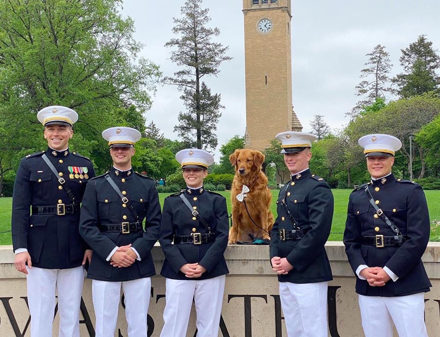 (Pictured second from the right) Kynan Reynolds, second lieutenant, United States Marine Corps